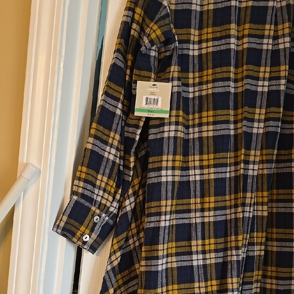 Jonh Mark Plaid Long Sleeve Shirt Dress - Picture 7 of 14